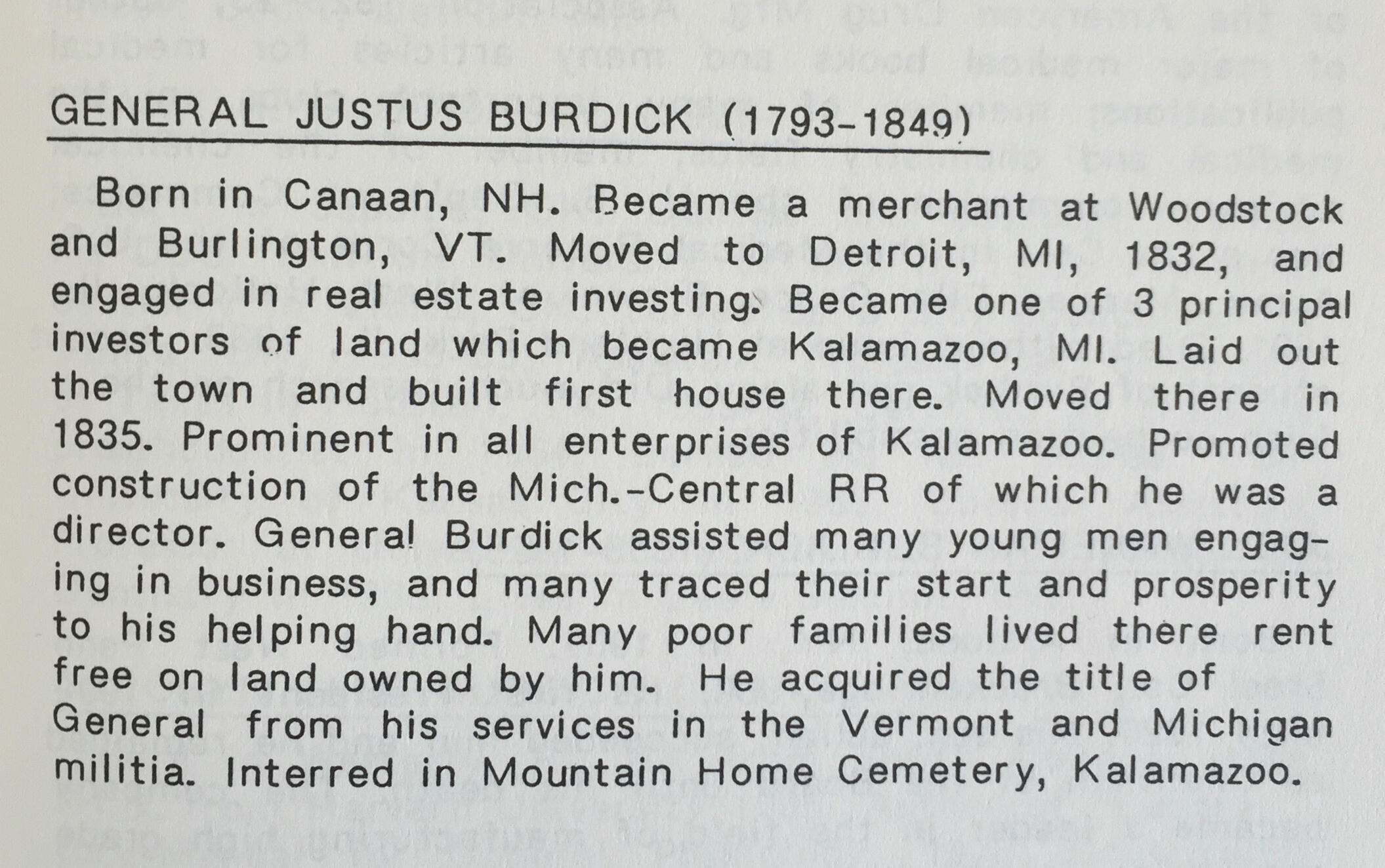 General Burdick Bio