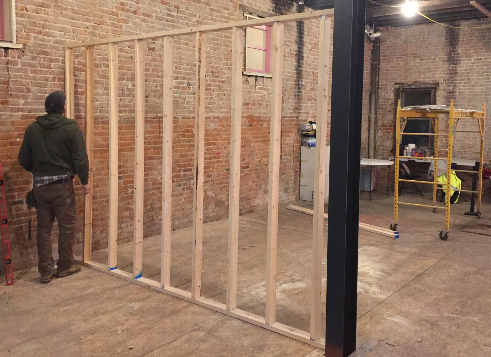 Dad checking for level