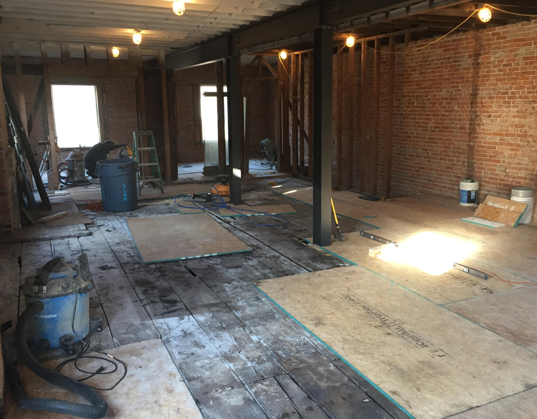 Sub flooring upstairs at 714